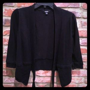 Black cardigan with front tie